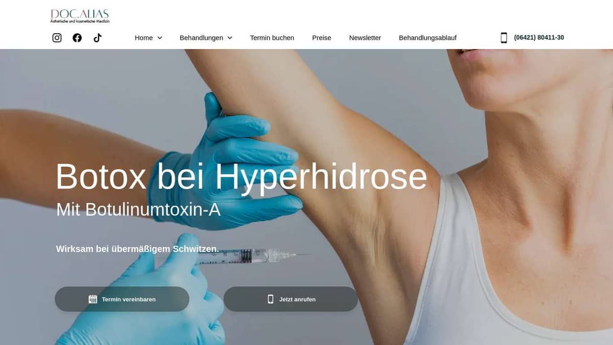 Botox gegen Hyperhidrose (übermäßigem Schwitzen)